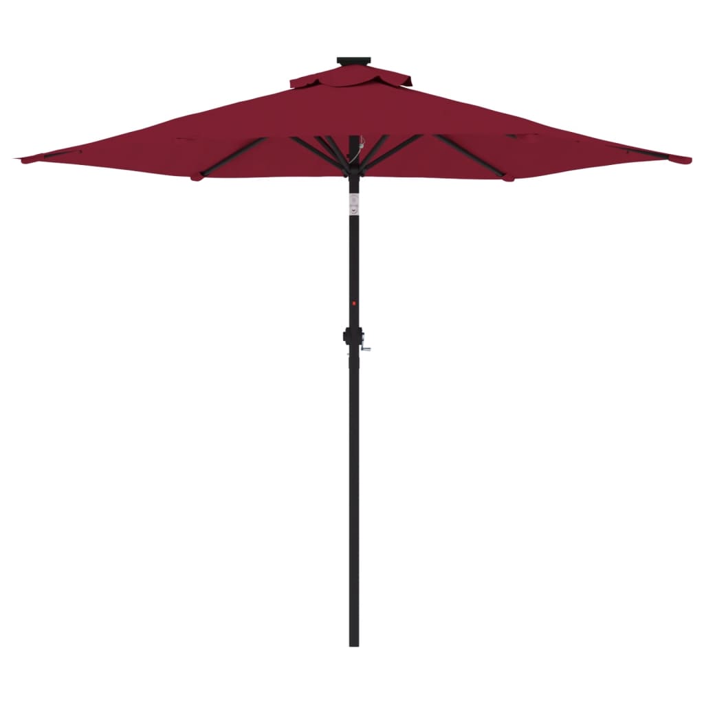 Parasol Met Stalen Paal 225X225X212 Cm Bordeauxrood