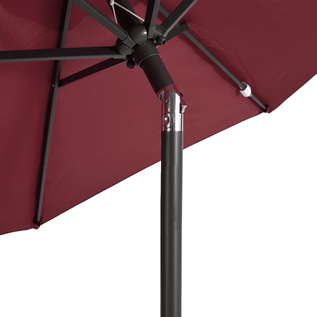 Parasol Met Stalen Paal 225X225X212 Cm Bordeauxrood
