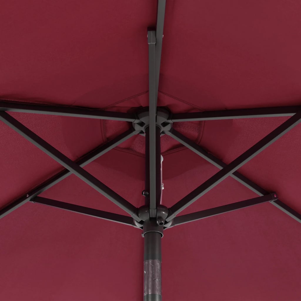 Parasol Met Stalen Paal 225X225X212 Cm Bordeauxrood