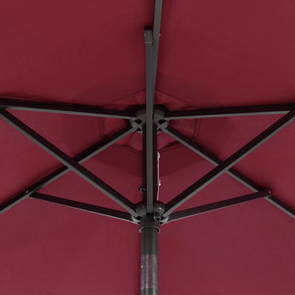 Parasol Met Stalen Paal 225X225X212 Cm Bordeauxrood