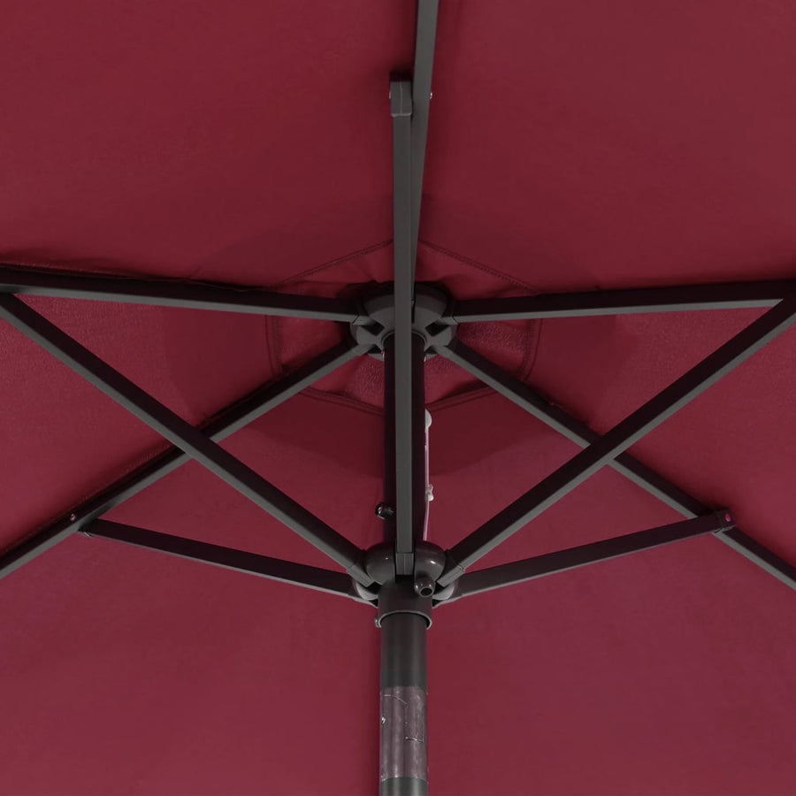 Parasol Met Stalen Paal 225X225X212 Cm Bordeauxrood