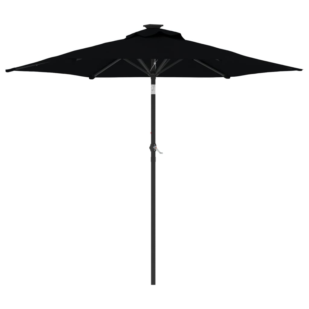 Parasol Met Stalen Paal 225X225X212 Cm Zwart