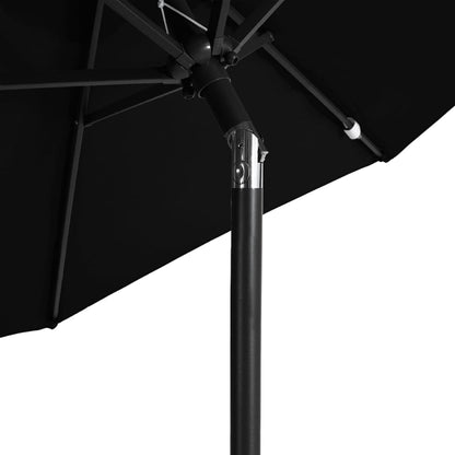Parasol Met Stalen Paal 225X225X212 Cm Zwart