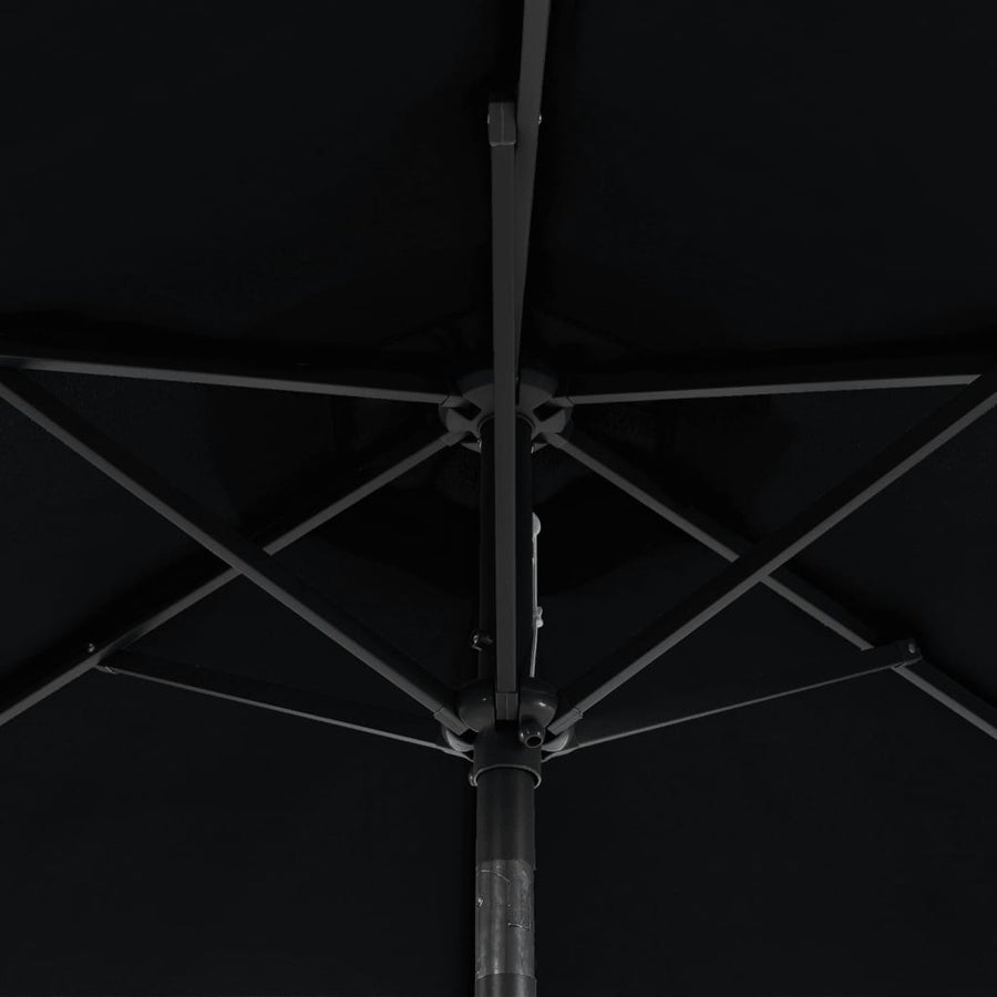 Parasol Met Stalen Paal 225X225X212 Cm Zwart