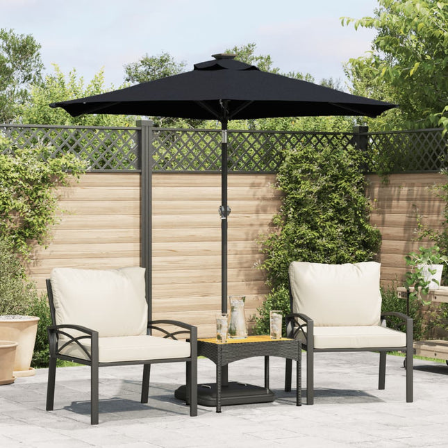 Parasol met stalen paal 225x225x212 cm zwart