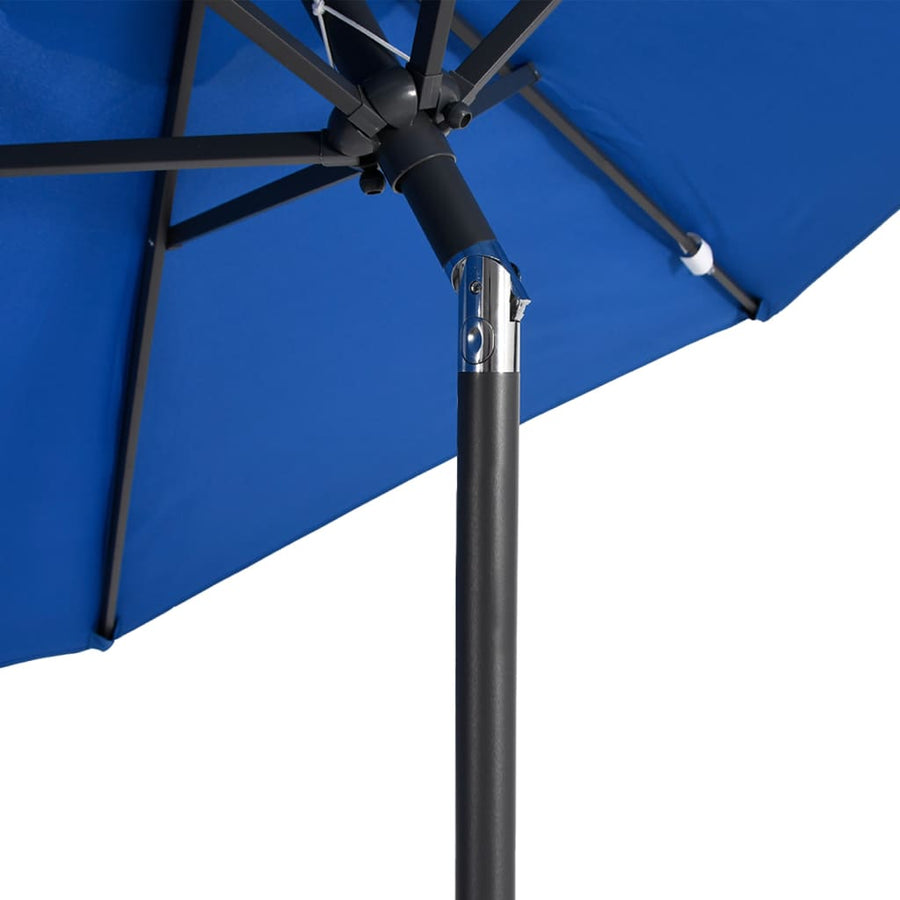 Parasol Met Stalen Paal 225X225X212 Cm azuurblauw
