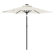 Parasol Met Led's En Stalen Paal 225X225X212 Cm Wit