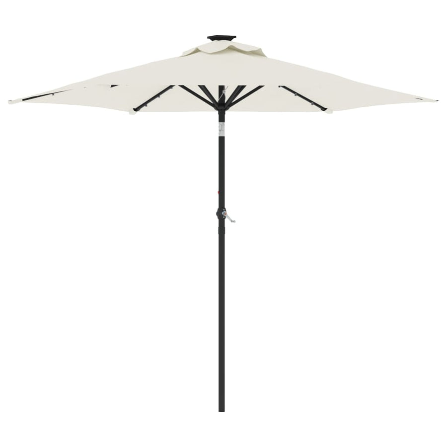 Parasol Met Led's En Stalen Paal 225X225X212 Cm Wit