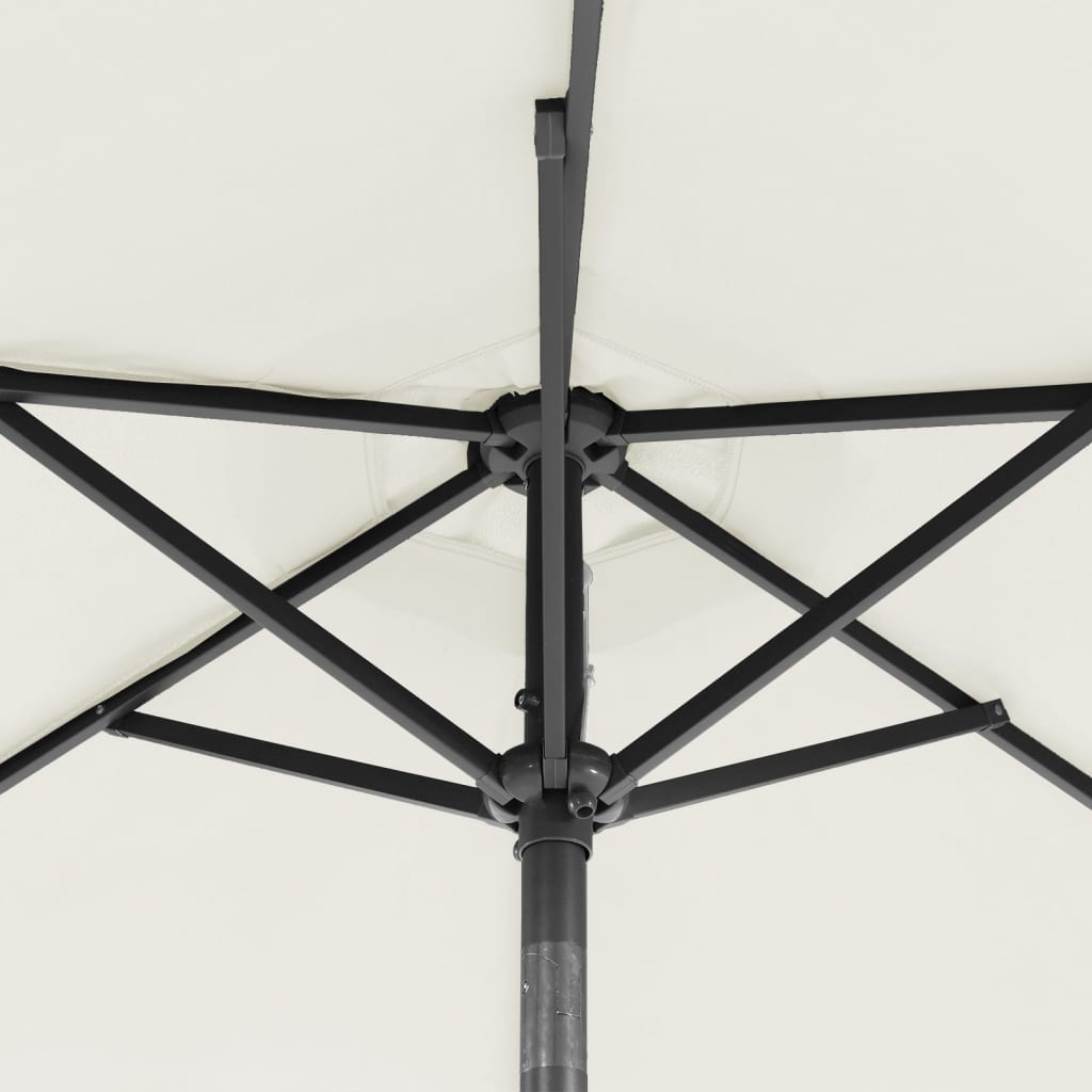 Parasol Met Led's En Stalen Paal 225X225X212 Cm Wit
