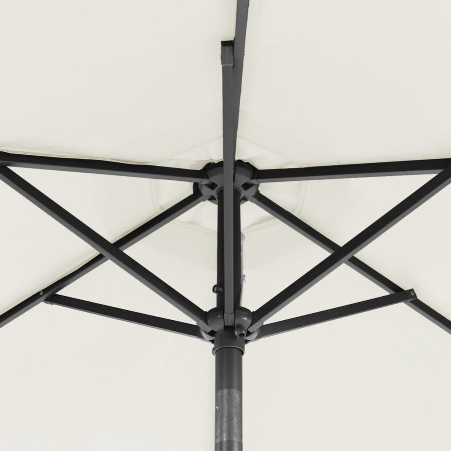 Parasol Met Led's En Stalen Paal 225X225X212 Cm Wit