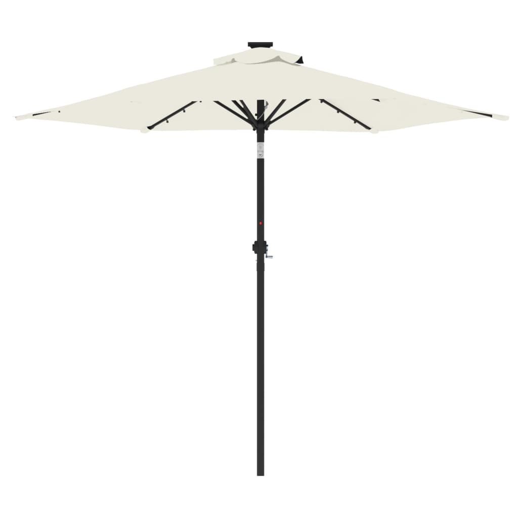 Parasol Met Led's En Stalen Paal 225X225X212 Cm Wit