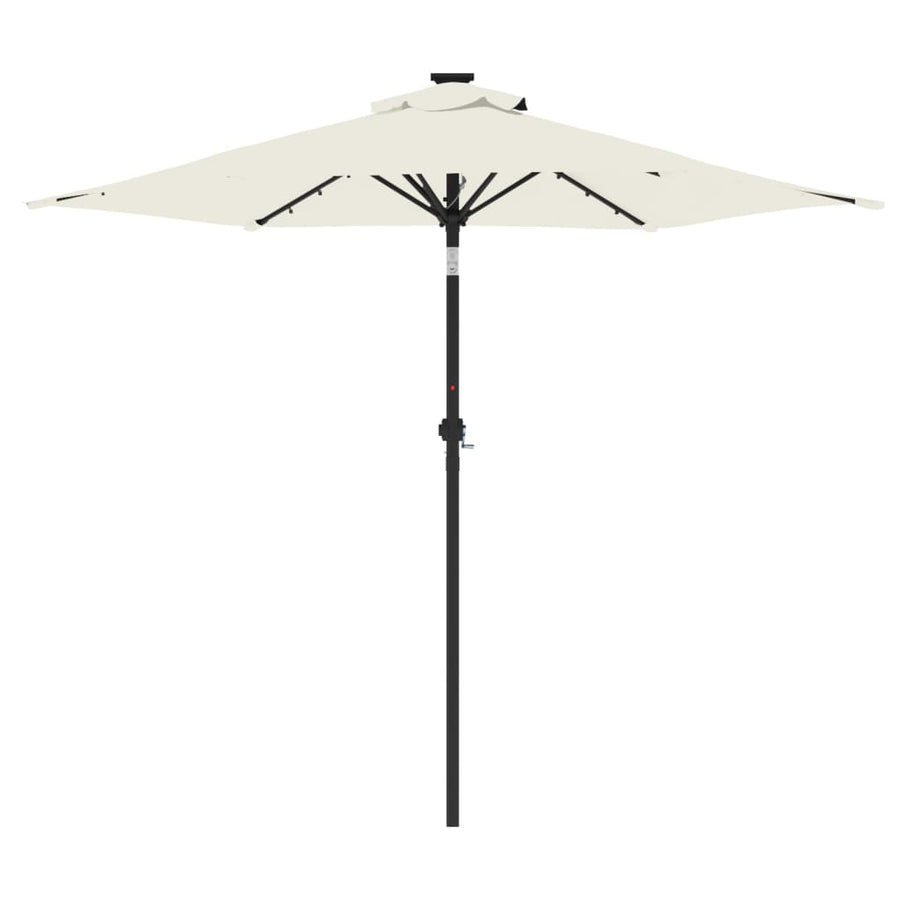 Parasol Met Led's En Stalen Paal 225X225X212 Cm Wit