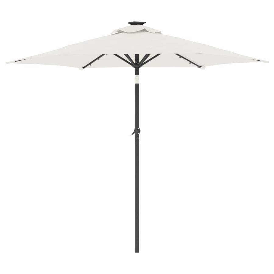 Parasol Met Led's En Stalen Paal 225X225X212 Cm Wit