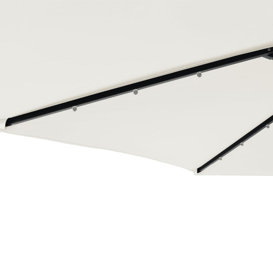 Parasol Met Led's En Stalen Paal 225X225X212 Cm Wit