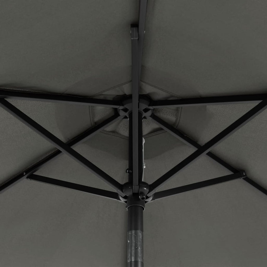 Parasol met LED's en stalen paal 225x225x212cm antracietkleurig