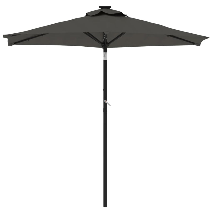 Parasol met LED's en stalen paal 225x225x212cm antracietkleurig