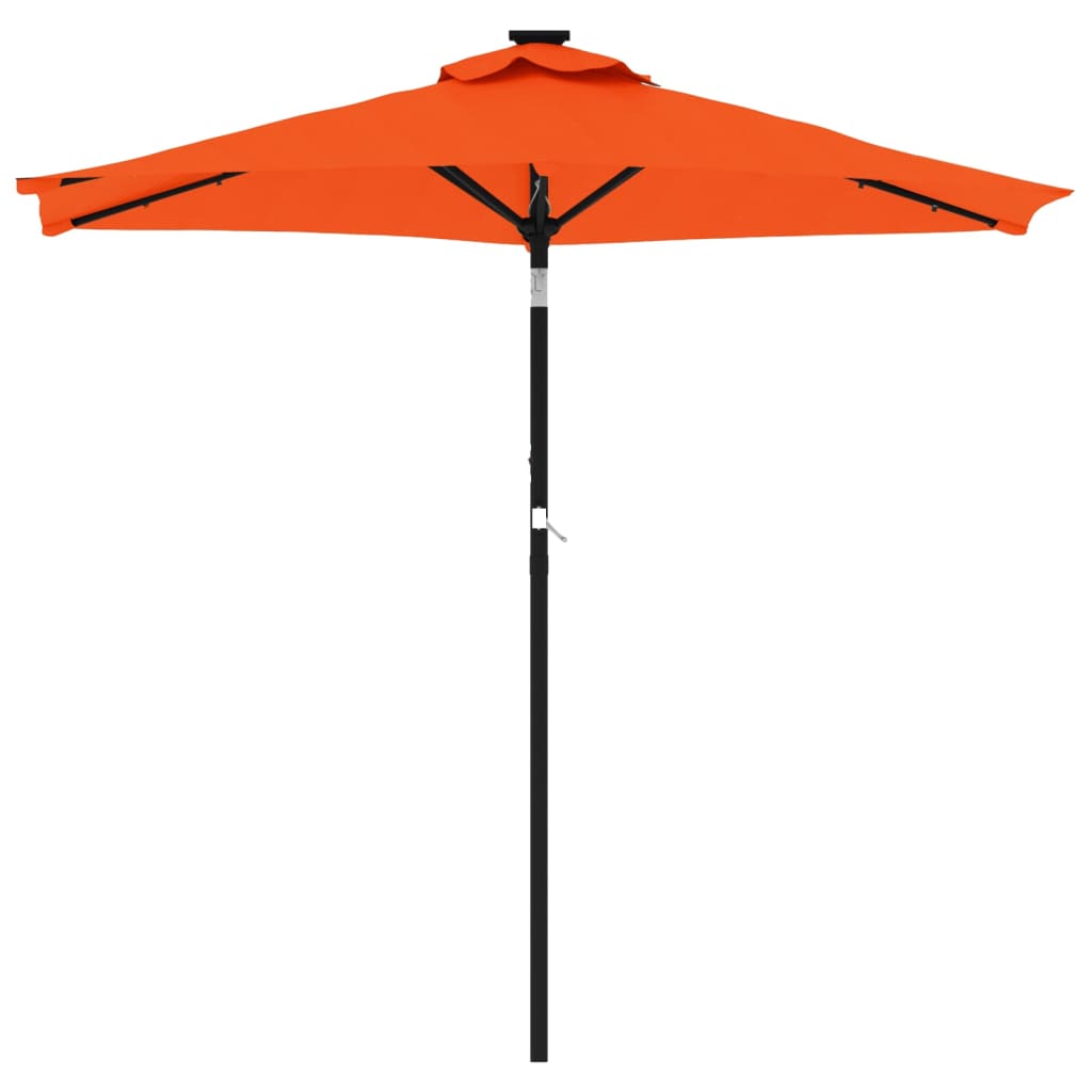 Parasol Met Led's En Stalen Paal 225X225X212 Cm Terracotta