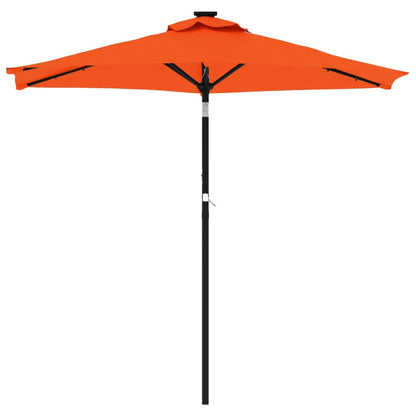 Parasol Met Led's En Stalen Paal 225X225X212 Cm Terracotta