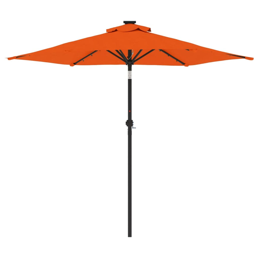 Parasol Met Led's En Stalen Paal 225X225X212 Cm Terracotta