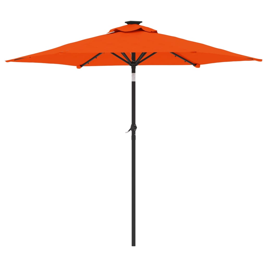 Parasol Met Led's En Stalen Paal 225X225X212 Cm Terracotta