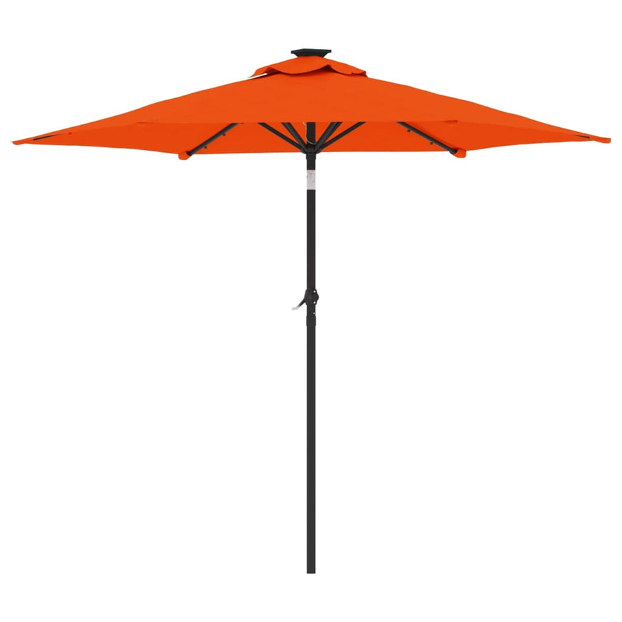 Parasol Met Led's En Stalen Paal 225X225X212 Cm Terracotta