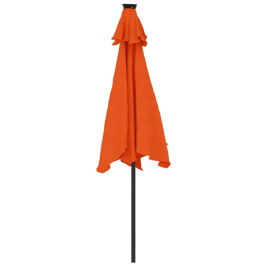 Parasol Met Led's En Stalen Paal 225X225X212 Cm Terracotta