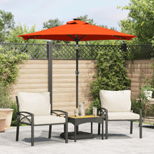 Parasol Met Led's En Stalen Paal 225X225X212 Cm Terracotta