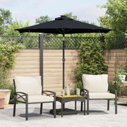 Parasol 225x225 cm zwart met LED