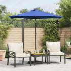 Parasol met LED's en stalen paal 225x225x212 cm azuurblauw