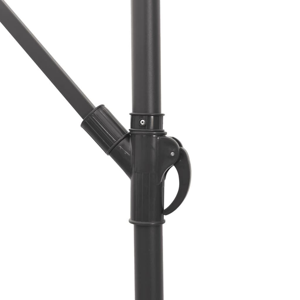 Parasol Met Led's En Stalen Paal Bruin 246 x 246 x 230 cm