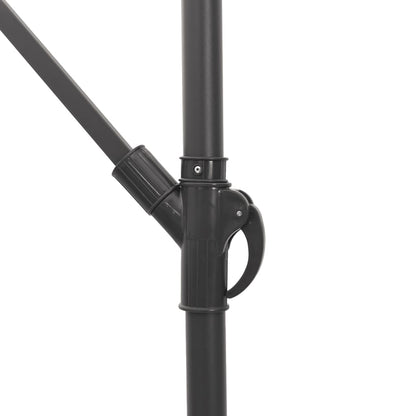Parasol Met Led's En Stalen Paal Bruin 246 x 246 x 230 cm