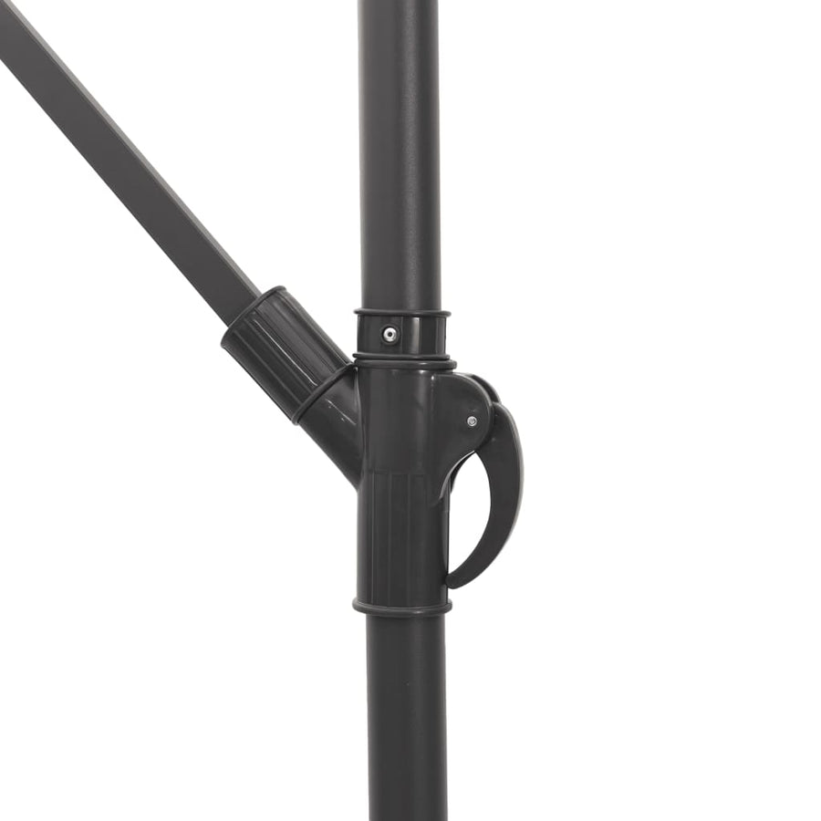 Parasol Met Led's En Stalen Paal Bruin 246 x 246 x 230 cm
