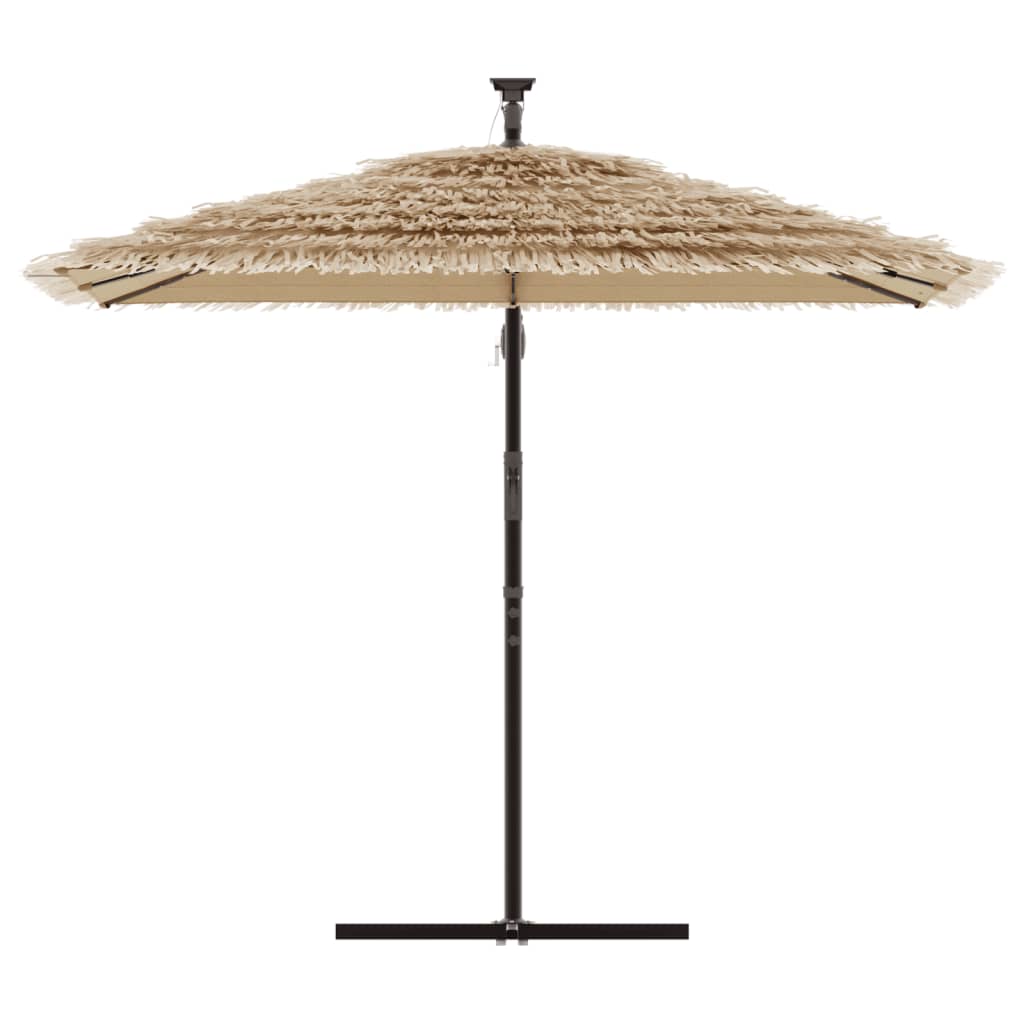 Parasol Met Led's En Stalen Paal Bruin 246 x 246 x 230 cm