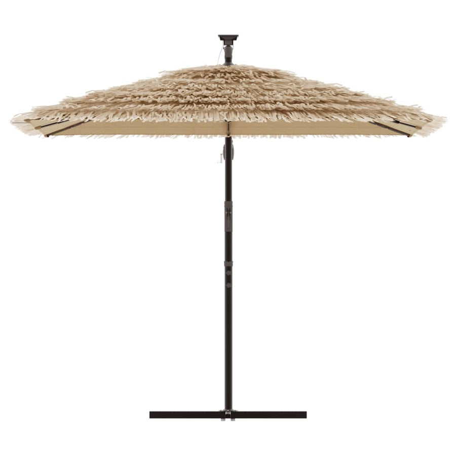Parasol Met Led's En Stalen Paal Bruin 246 x 246 x 230 cm