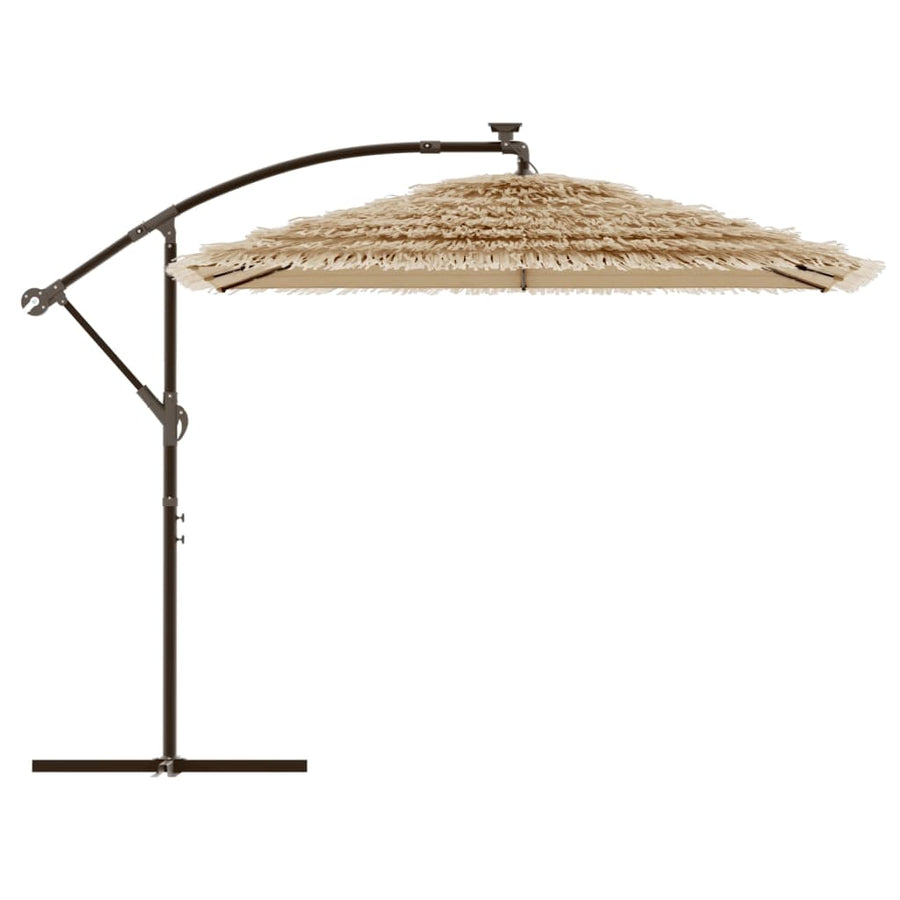 Parasol Met Led's En Stalen Paal Bruin 246 x 246 x 230 cm