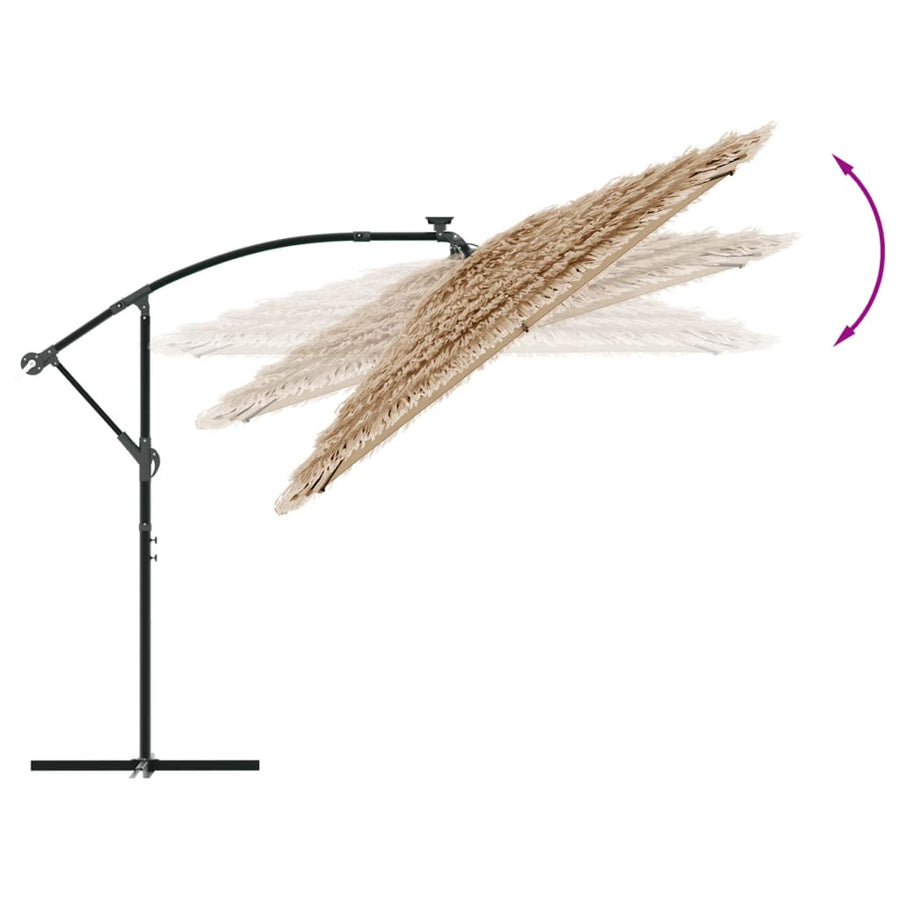 Parasol Met Led's En Stalen Paal Bruin 246 x 246 x 230 cm