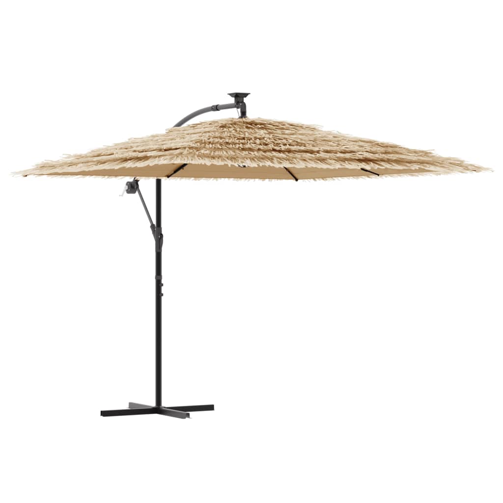 Parasol Met Led's En Stalen Paal Bruin 269 x 269 x 235 cm