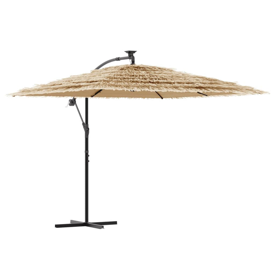 Parasol Met Led's En Stalen Paal Bruin 269 x 269 x 235 cm