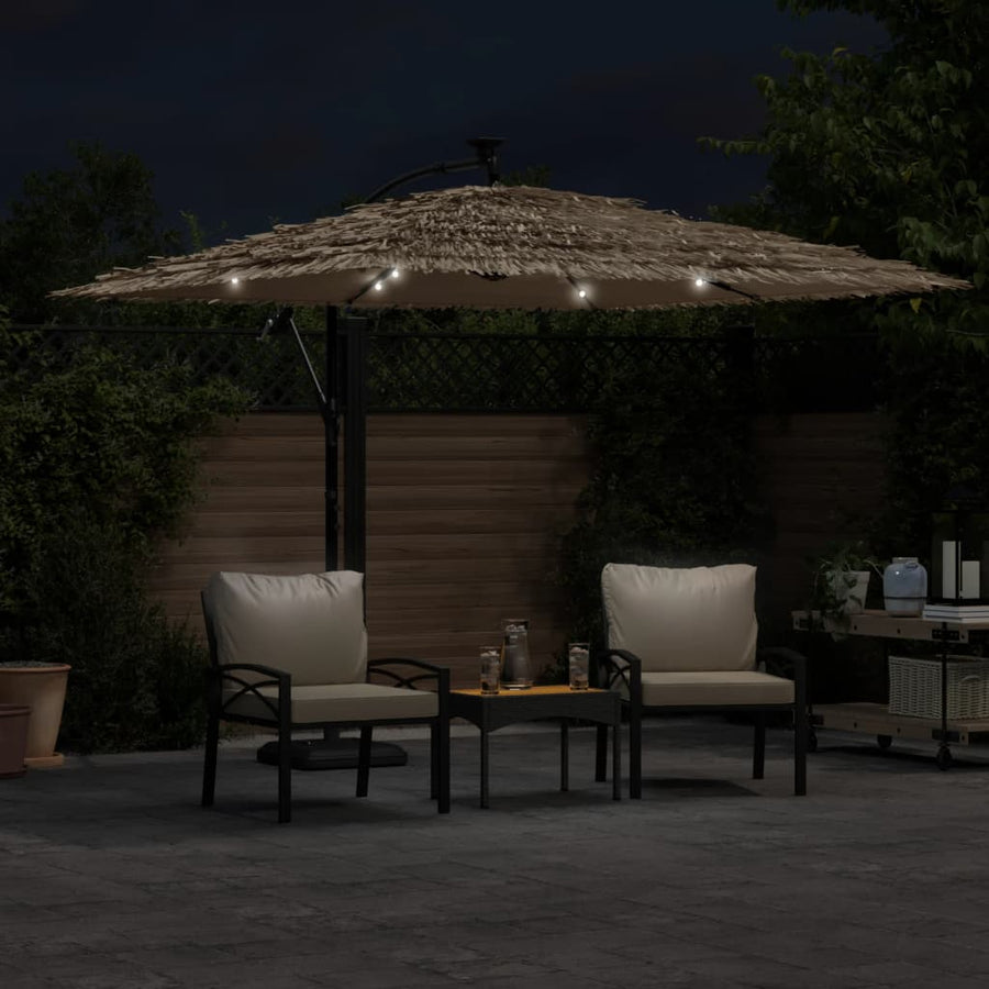 Parasol Met Led's En Stalen Paal Bruin 269 x 269 x 235 cm