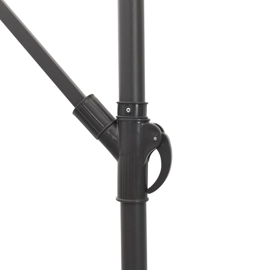 Parasol Met Led's En Stalen Paal Bruin 269 x 269 x 235 cm