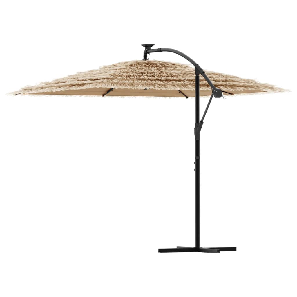 Parasol Met Led's En Stalen Paal Bruin 269 x 269 x 235 cm