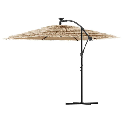 Parasol Met Led's En Stalen Paal Bruin 269 x 269 x 235 cm