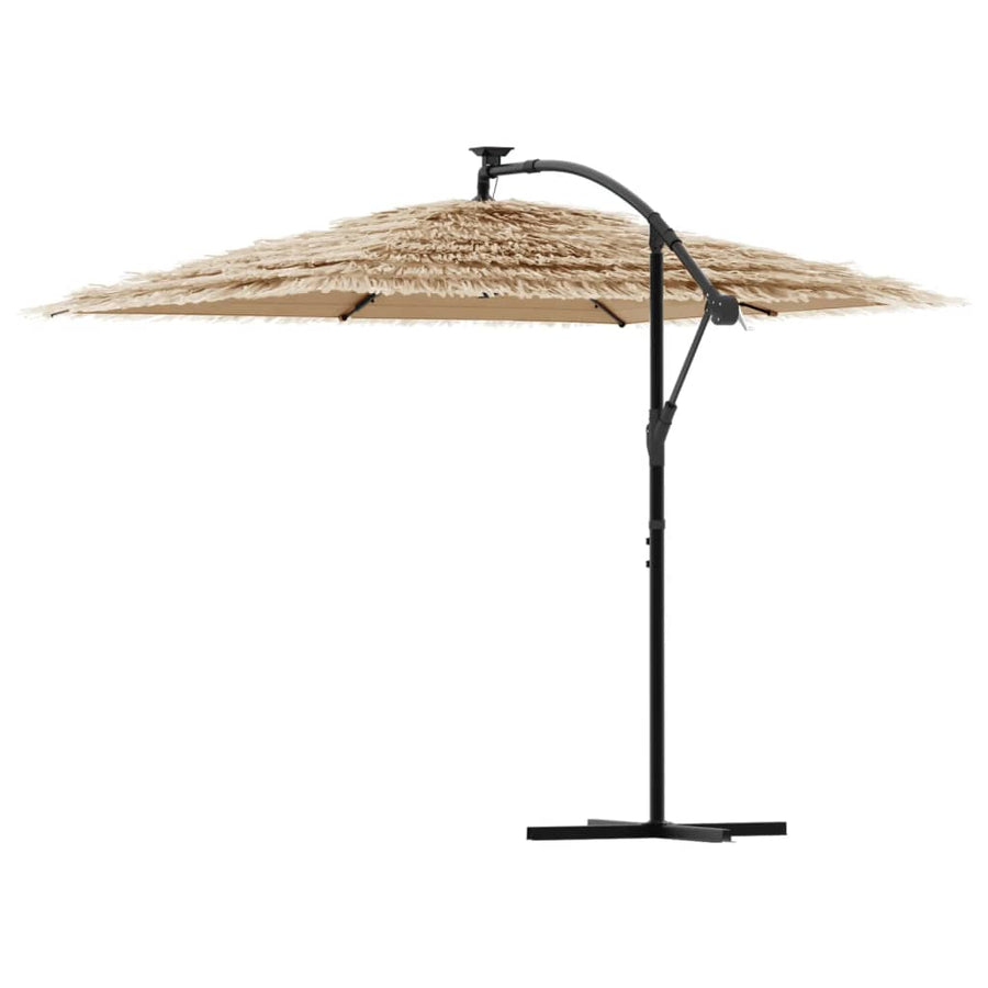 Parasol Met Led's En Stalen Paal Bruin 269 x 269 x 235 cm