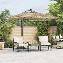 Parasol Met Led's En Stalen Paal Bruin 269 x 269 x 235 cm