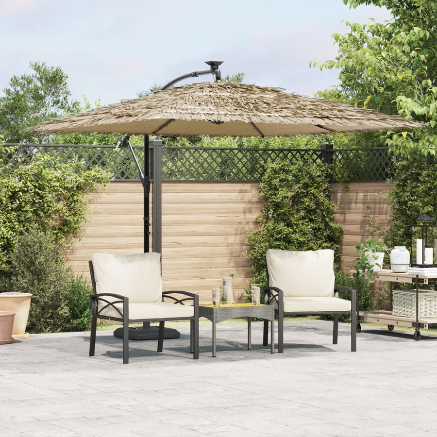 Parasol Met Led's En Stalen Paal Bruin 269 x 269 x 235 cm