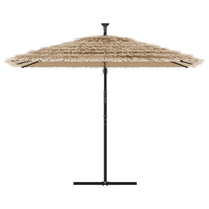 Parasol Met Led's En Stalen Paal Bruin