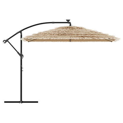 Parasol Met Led's En Stalen Paal Bruin