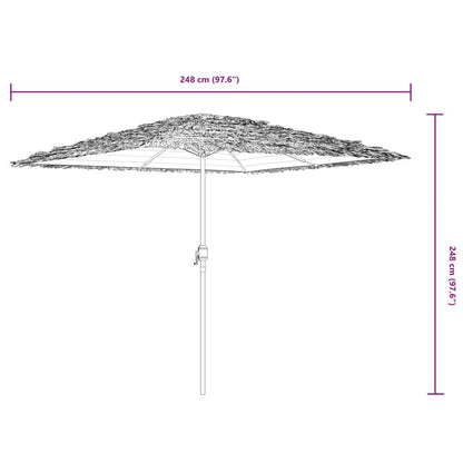 Parasol met stalen paal 248x248x248 cm blauw