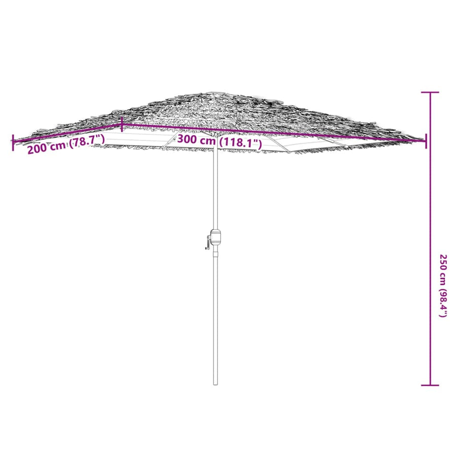 Parasol Met Stalen Paal 300 x 200 x 250 cm