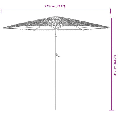 Parasol met stalen paal 223x223x213 cm bruin